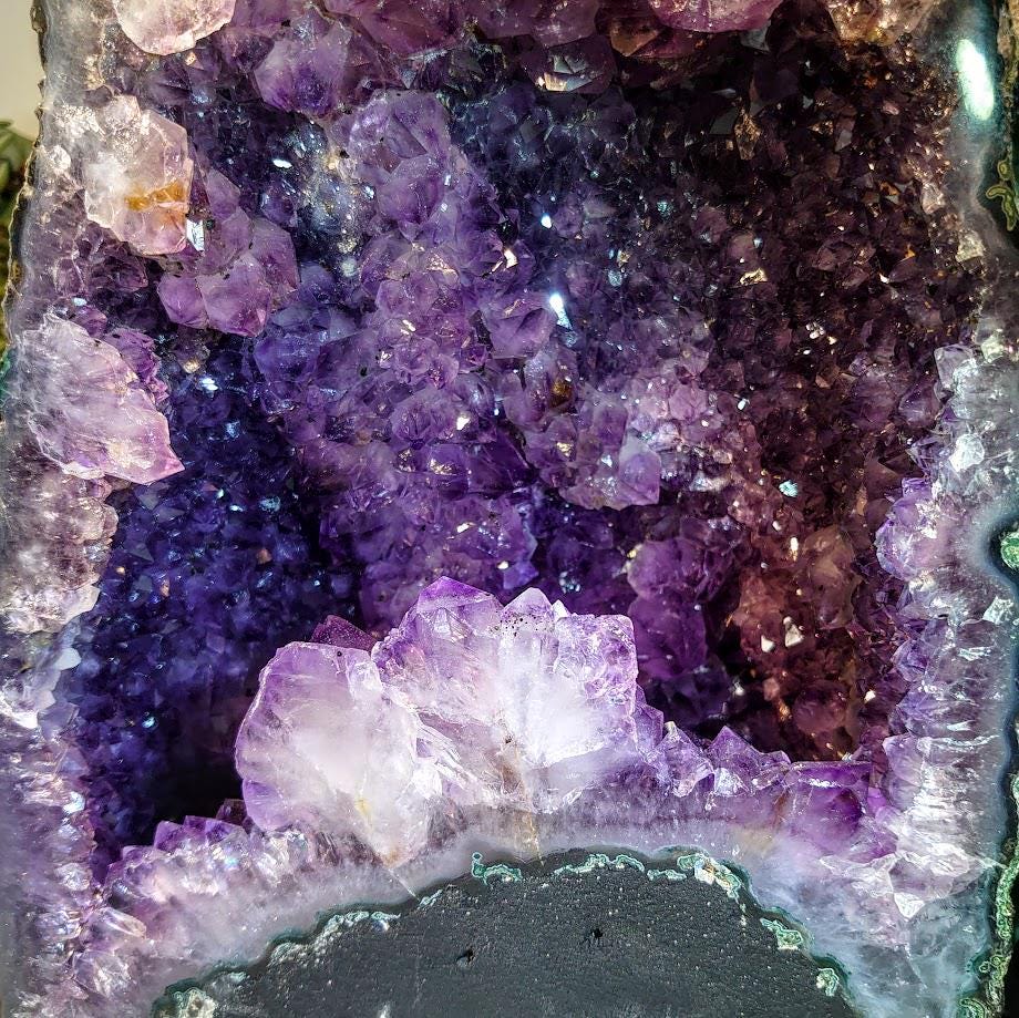 Epic Large Amethyst Geode Cathedral from Brazil for Collection / 8,948g / Gifts / Altar Decor  / Delicious Prism Grapes / Large Museum Size