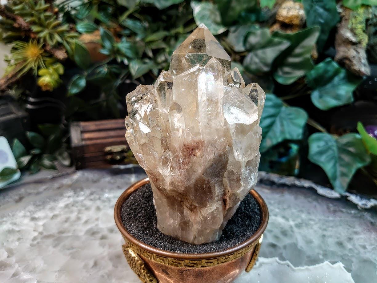 Natural Kundalini Congo Citrine Cluster with Rainbows for Altar and Home Decor / 404g / Energy Work / Crystal Healing / Reiki