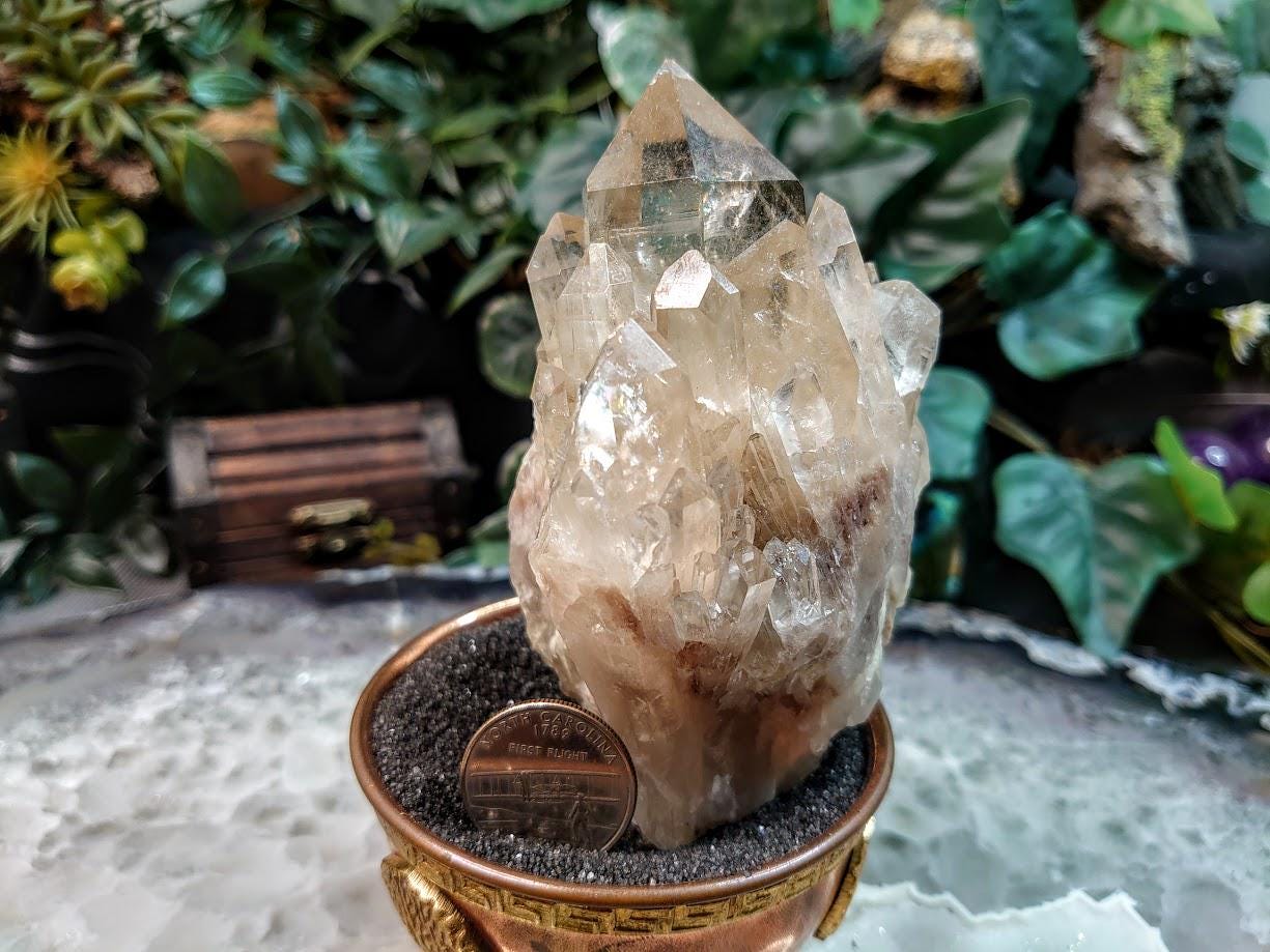 Natural Kundalini Congo Citrine Cluster with Rainbows for Altar and Home Decor / 404g / Energy Work / Crystal Healing / Reiki