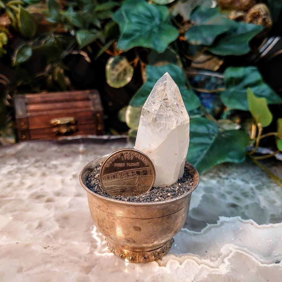 2 3/8" Colombian Clear Quartz Point with Fairy Dusting for Collection / 39.93 / Natural Clear Quartz / Crystal Grids/ Meditation / Reiki