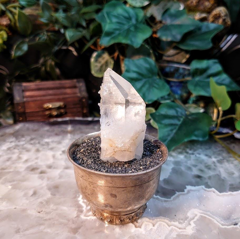 2 3/8" Colombian Clear Quartz Point with Fairy Dusting for Collection / 39.93 / Natural Clear Quartz / Crystal Grids/ Meditation / Reiki