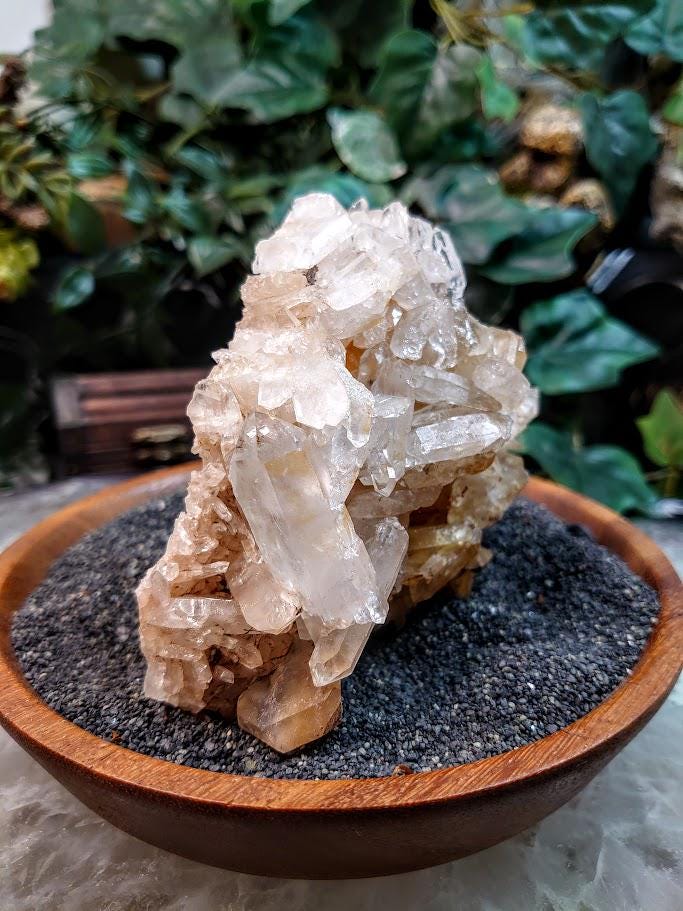 Tabular Faden Quartz Cluster with Halloysite from Colombia / Natural / 334g / Collection / Small Cabinet Specimen