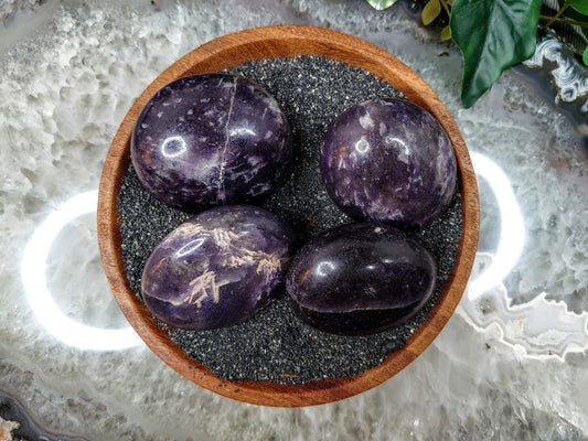 Lepidolite Palm Stones from Madagascar for Crystal Healing/ Reiki/ Meditation/ Crystal & Mineral Collectors