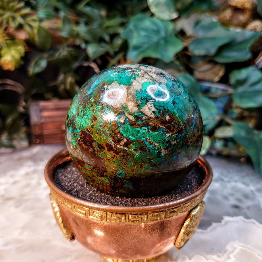 2 1/2" Shattuckite Sphere from Democratic Republic of Congo for Altar and Home Decor / Energy Work / Crystal Healing / Reiki