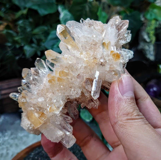 Colombian Orange & Pink Quartz Cluster with Halloysite Inclusions / 186g / Lithium / Mango Quartz / Small Cabinet Size Specimen